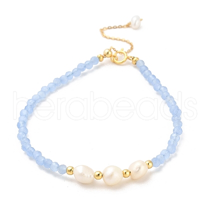 Mother's Day Jewellery Pearl Beaded Bracelets BJEW-E098-03G-1