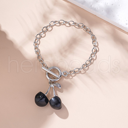 Cherry Zinc Alloy Charm Bracelets FS-WGA613B-04-1