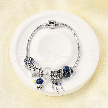 Alloy Enamel European Beads Charm Bracelets BJEW-F495-19P-1