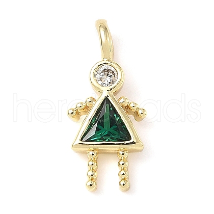 Brass Micro Pave Cubic Zirconia Pendants ZIRC-I356-17G-B09-1
