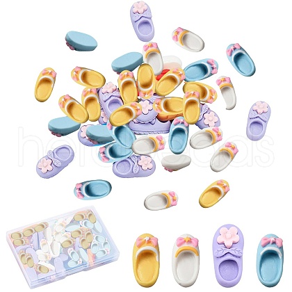 SUNNYCLUE 40Pcs 4 Styles Opaque Resin Cabochons FIND-SC0003-73-1