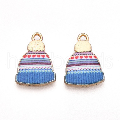 Winter Theme Printed Alloy Pendants PALLOY-H127-03G-02-01-1
