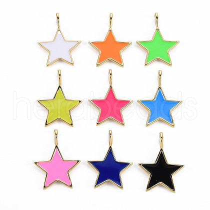 Brass Enamel Pendants KK-Q283-032-NR-1