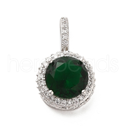 Brass Micro Pave Clear Cubic Zirconia Pendants KK-M275-58P-1