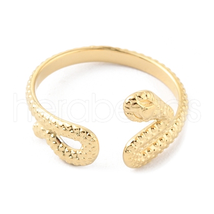 304 Stainless Steel Snake Open Cuff Rings RJEW-D002-14G-1