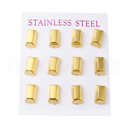 PVD Vacuum Plating 304 Stainless Steel Stud Earring EJEW-C099-06G-1