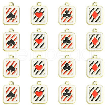 16Pcs 4 Styles Alloy Enamel Pendants ENAM-FS0001-69-1