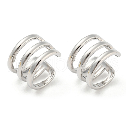 Brass Multi Lines Cuff Earrings EJEW-I300-06P-1