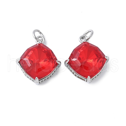Brass Micro Pave Cubic Zirconia Pendants KK-F892-08P-1