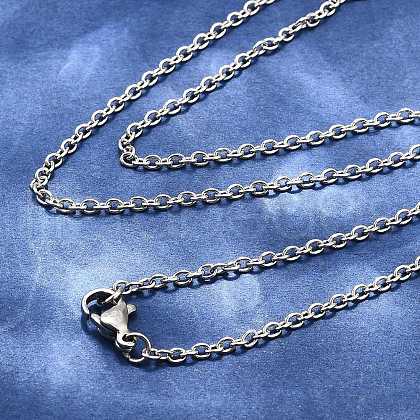 Tarnish Resistant 304 Stainless Steel Cable Chains Necklace Making X-STAS-P045-01P-1
