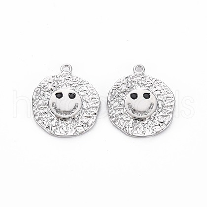 Brass Micro Pave Black Cubic Zirconia Pendants KK-S356-683B-1