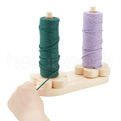 Wooden Plum Blossom Yarn Spinner TOOL-WH0127-39C-1