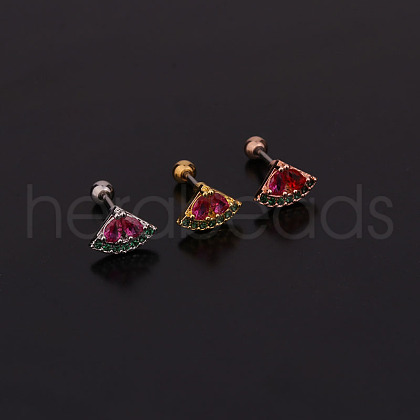 Watermelon Brass Micro Pave Cubic Zirconia Cartilage Earrings for Women WG9FBC0-22-1