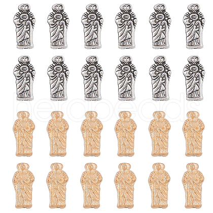 HOBBIESAY 130Pcs 2 Colors Zinc Alloy Beads FIND-HY0003-42-1