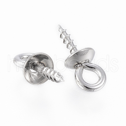 Tarnish Resistant 304 Stainless Steel Screw Eye Pin Peg Bails STAS-H410-18P-D-1