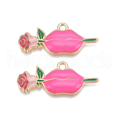 Rack Plating Alloy Enamel Pendants ENAM-N056-426A-1