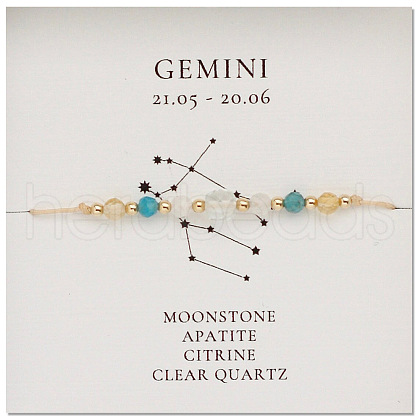 Natural Gemstone Constellation Beaded Bracelets NR2952-9-1
