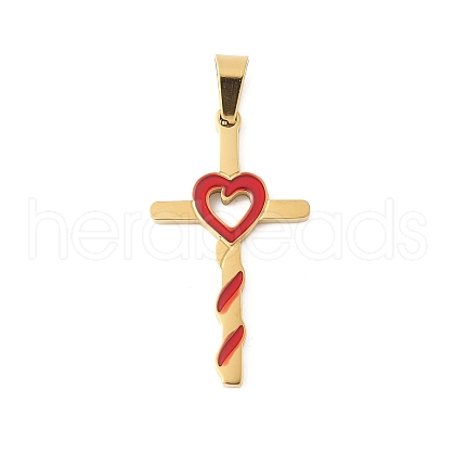 304 Stainless Steel Enamel Pendants STAS-R168-11G-1