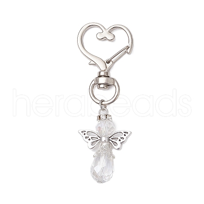 Angel Glass Pendant Decorations HJEW-JM02569-01-1