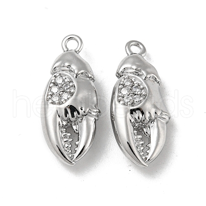 Brass Micro Pave Clear Cubic Zirconia Pendants KK-H460-32P-1