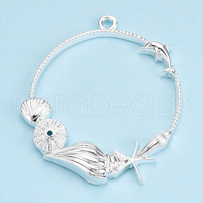 Alloy Open Back Bezel Pendants PALLOY-WH0065-72S-1