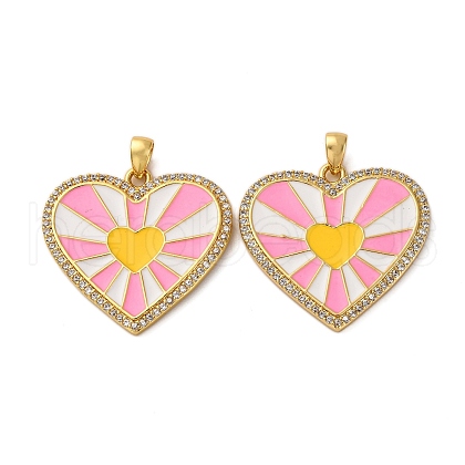 Brass Micro Pave Cubic Zirconia Pendants KK-S525-01G-1
