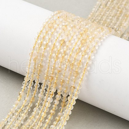 Natural Citrine Beads Strands G-L622-C05-3mm-A-1
