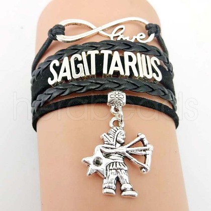 12 Constellations PU Leather Multi-strand Bracelets WG5E0D3-08-1