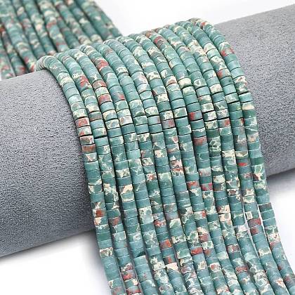 Dyed Synthetic Imperial Jasper Beads Strands G-P575-B09-4x2mm-03-1
