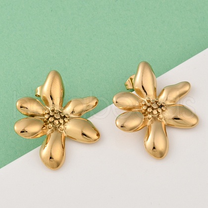 304 Stainless Steel Stud Earrings EJEW-S265-08G-1