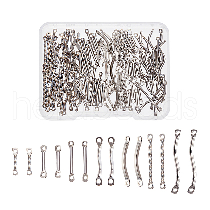 Unicraftale 140Pcs 7 Styles 304 Stainless Steel Connector Charms STAS-UN0060-49-1