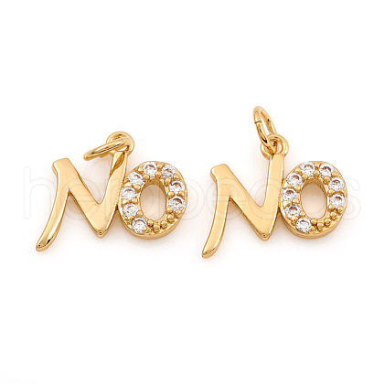 Brass Micro Pave Cubic Zirconia Charms ZIRC-G169-05G-1