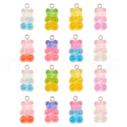 160Pcs 8 Colors Transparent Resin Pendants RESI-CJ0001-200-1