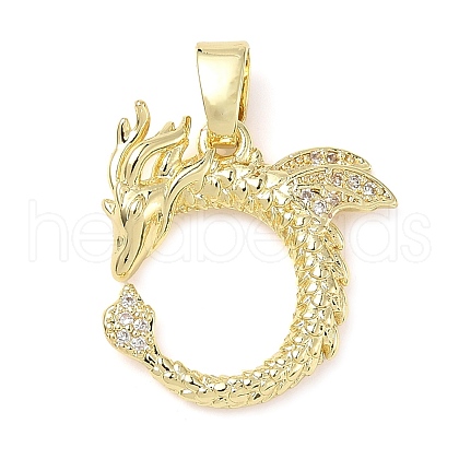 Brass Micro Pave Cubic Zirconia Pendants ZIRC-I356-18G-1