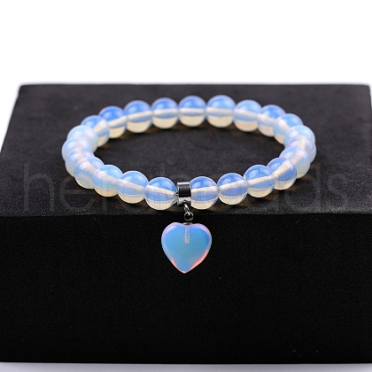 Opalite Beaded Stretch Bracelets PW-WG34938-07-1