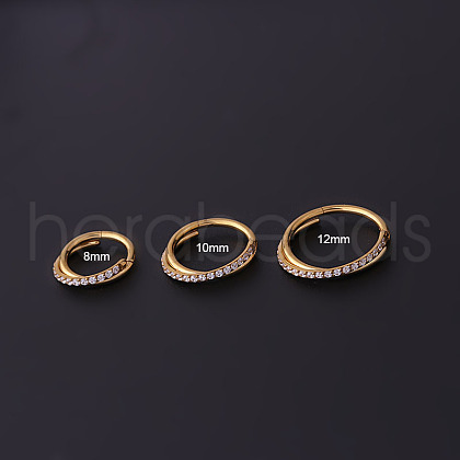 316L Surgical Stainless Steel Micro Pave Clear Cubic Zirconia Cross Hoop Nose Rings WG5C217-01-1