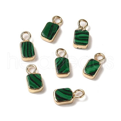 Synthetic Malachite Rectangle Charms G-Q169-07G-03-01-1
