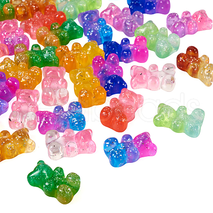 45Pcs 9 Colors Transparent Resin Cabochons CRES-TA0001-19-1
