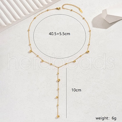 Stainless Steel Pendant Necklaces with Tassel and Gold Ball RF4428-1