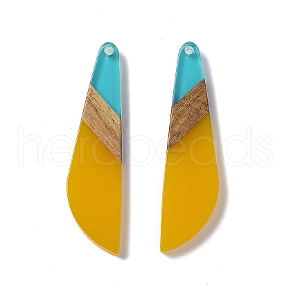 Transparent Resin & Walnut Wood Big Pendants RESI-M027-07F-1