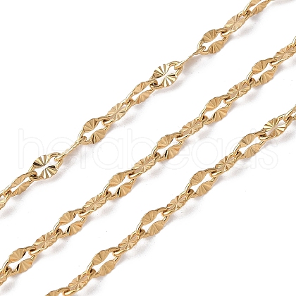304 Stainless Steel Textured Dapped Chains CHS-G041-01G-1