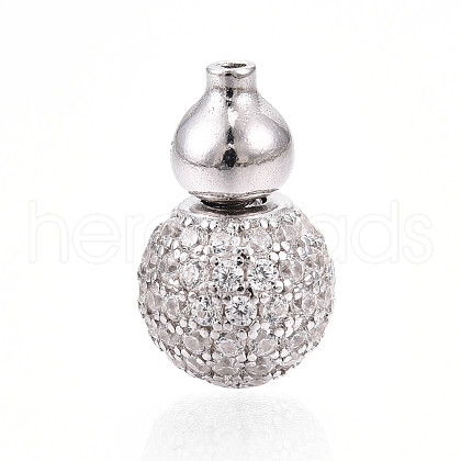 925 Sterling Silver Micro Pave Clear Cubic Zirconia European Clasps STER-T007-142P-1