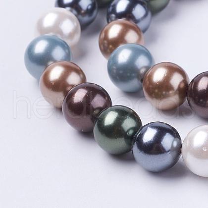 Shell Pearl Beads Strands BSHE-L035-6mm-I14-1