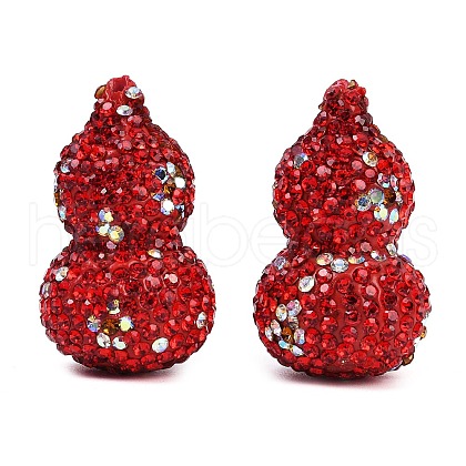 Handmade Polymer Clay Rhinestone Beads CLAY-B006-01-1