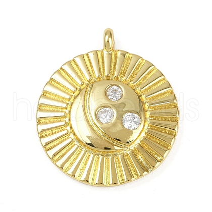 Brass Micro Pave Cubic Zirconia Pendants KK-M322-36G-1
