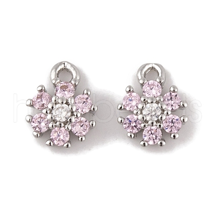 Brass Micro Pave Cubic Zirconia Charms KK-L212-17P-1