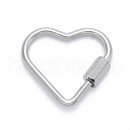 Non-Tarnish 304 Stainless Steel Screw Carabiner Lock Charms STAS-K213-13P-1