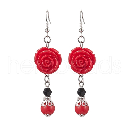 Resin Pendants Earrings EJEW-JE06016-1