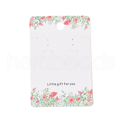 Rectangle Floral Paper Jewelry Display Cards with Hanging Hole CDIS-C004-08B-1
