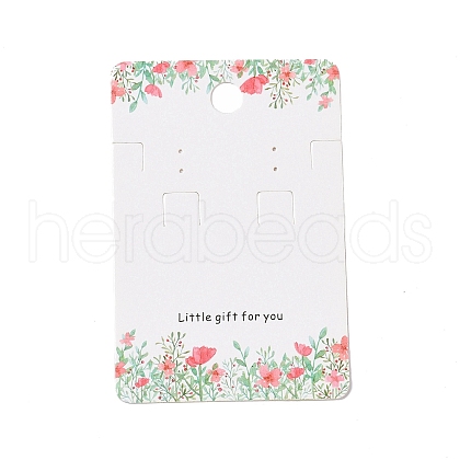 Rectangle Floral Paper Jewelry Display Cards with Hanging Hole CDIS-C004-08B-1